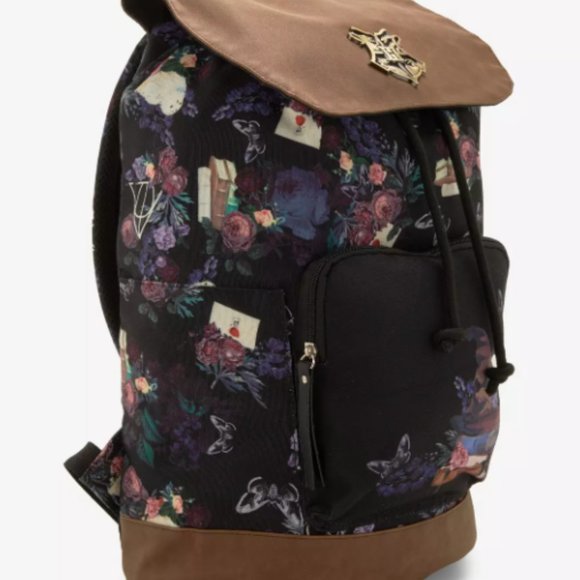 Harry Potter Dark Floral Icon Slouch Backpack NWT main image 10
